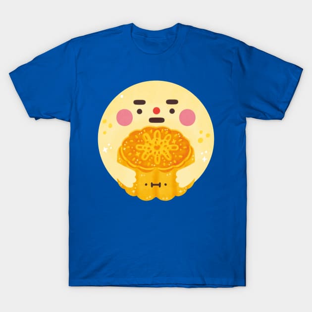 Moon Hugging Mooncake T-Shirt by Figberrytea